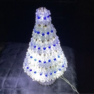 Handmade bead and safety pin Christmas Tree
